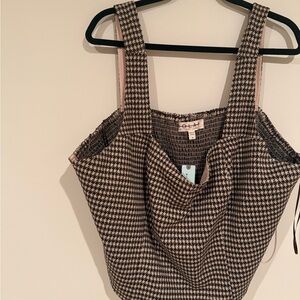 Cropped houndstooth anthro top 3X